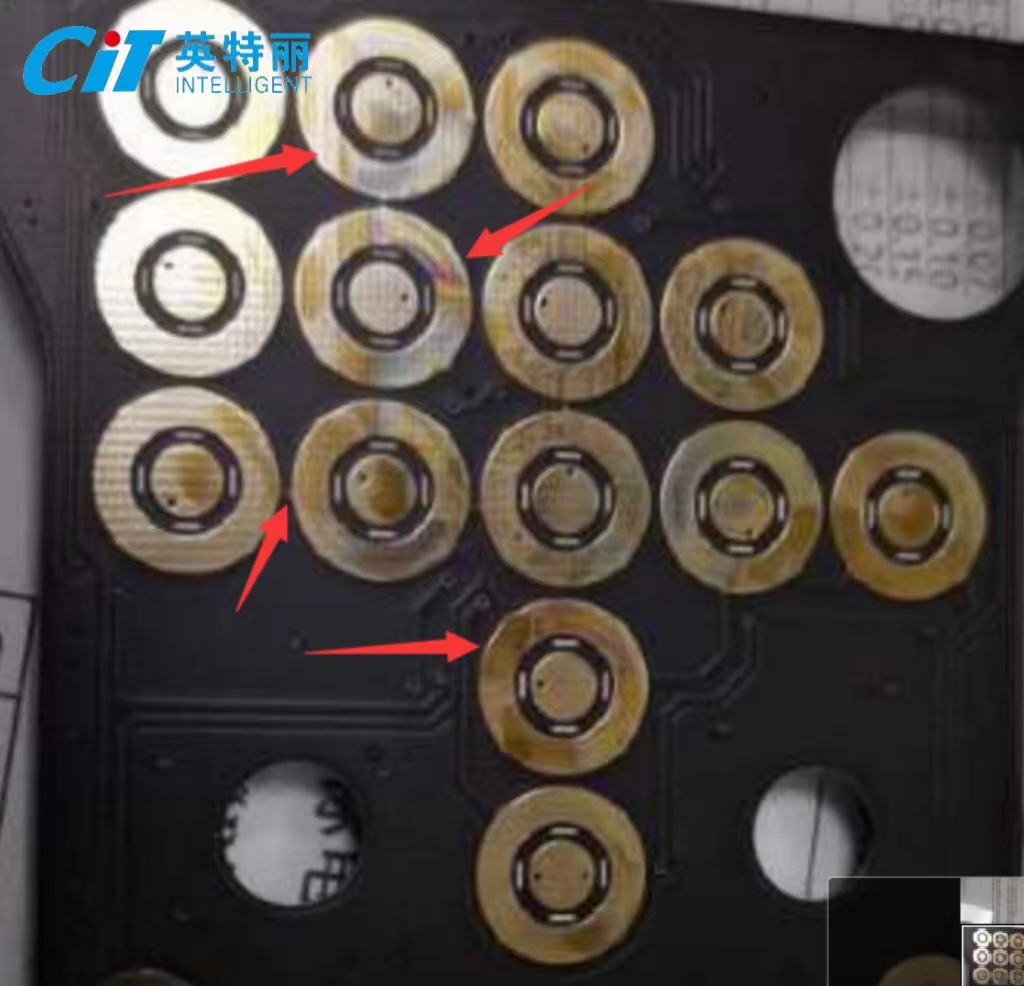 注意：溫度太高電路板表面會氧化導致不上錫